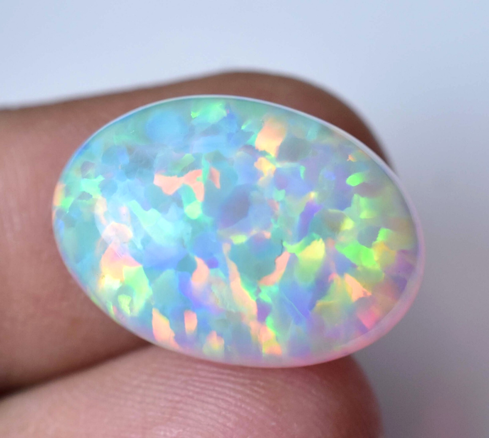 Natural Ethiopian Fire Opal 11.70 CT Certified Play Of Color 19 X 13 MM Gemstone