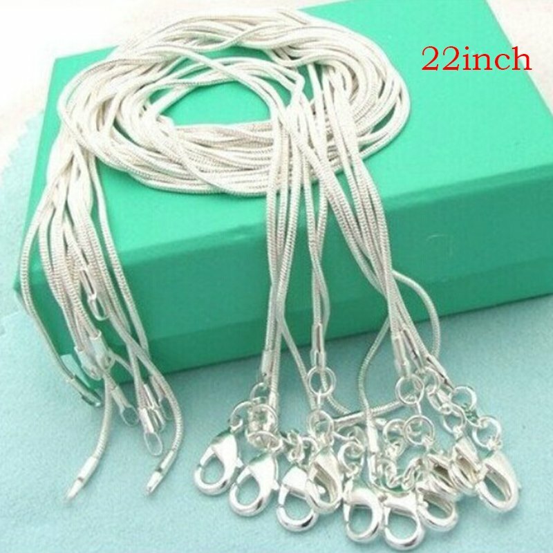 Lot 5/10Pcs 925 silver-plate 1MM Snake Chain Necklace For Pendant 16-24inch AAA