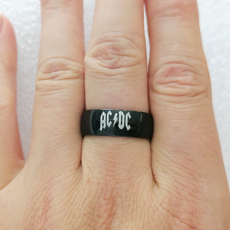 ACDC AC/DC croke park Black stainless steel ring US8# 9# 10# 11# 12#