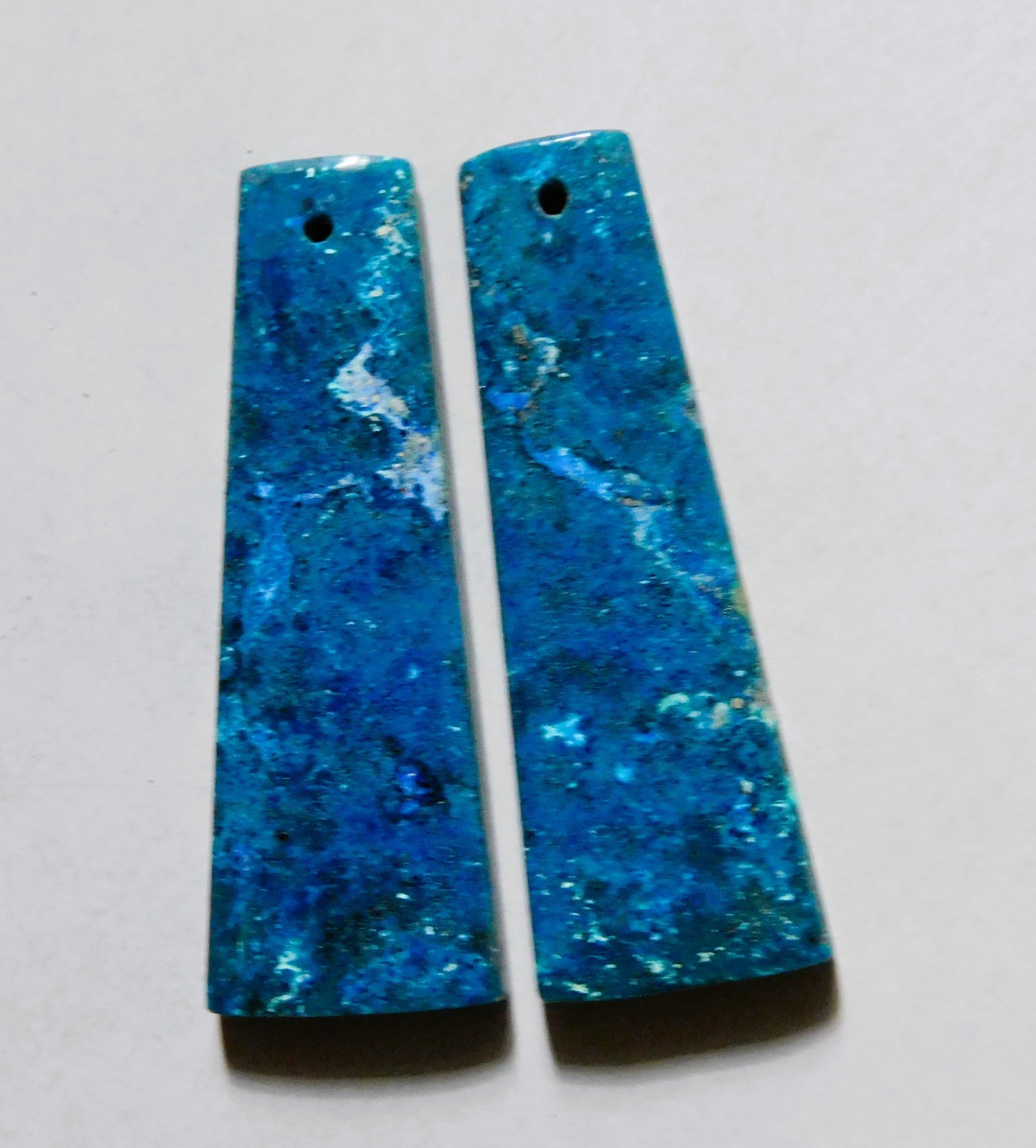 46.35 Cts Natural Shattuckite Drilled Cabochon Match Pair Gemstone 38.4X13.3MM