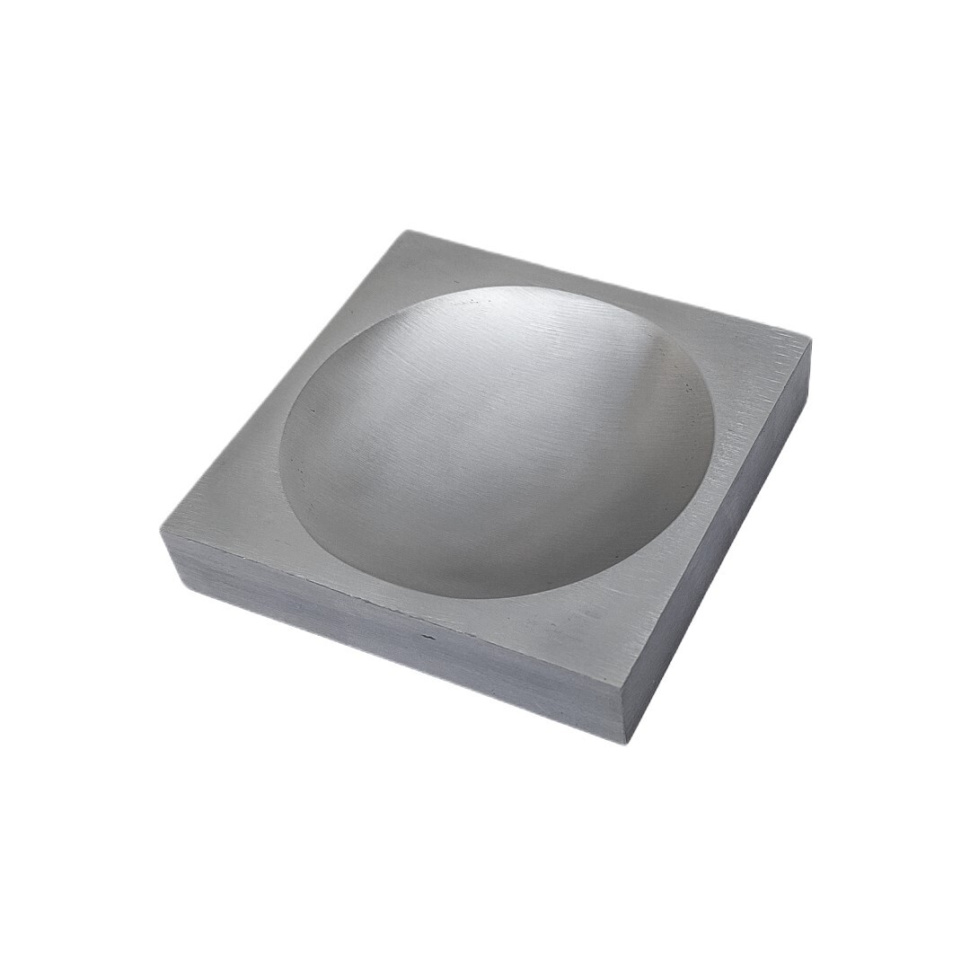 4″ x 4″ x 3/4″ Steel Bench Block with Depression Groove – Jewelry Making Tool