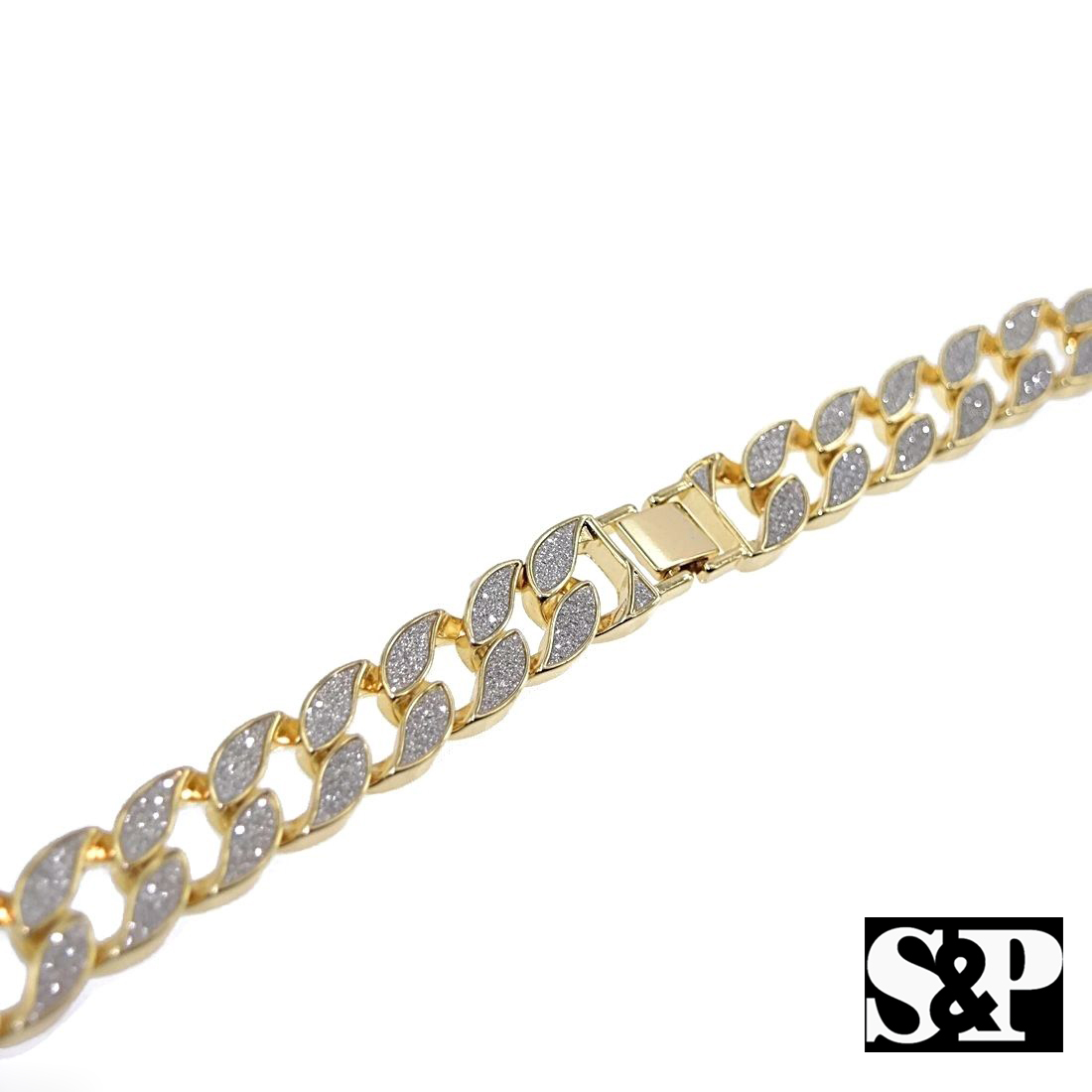 Sand Blast Bling 18mm 30″ Miami Cuban link Chain & 18mm 8.5″ Bracelet Combo Set