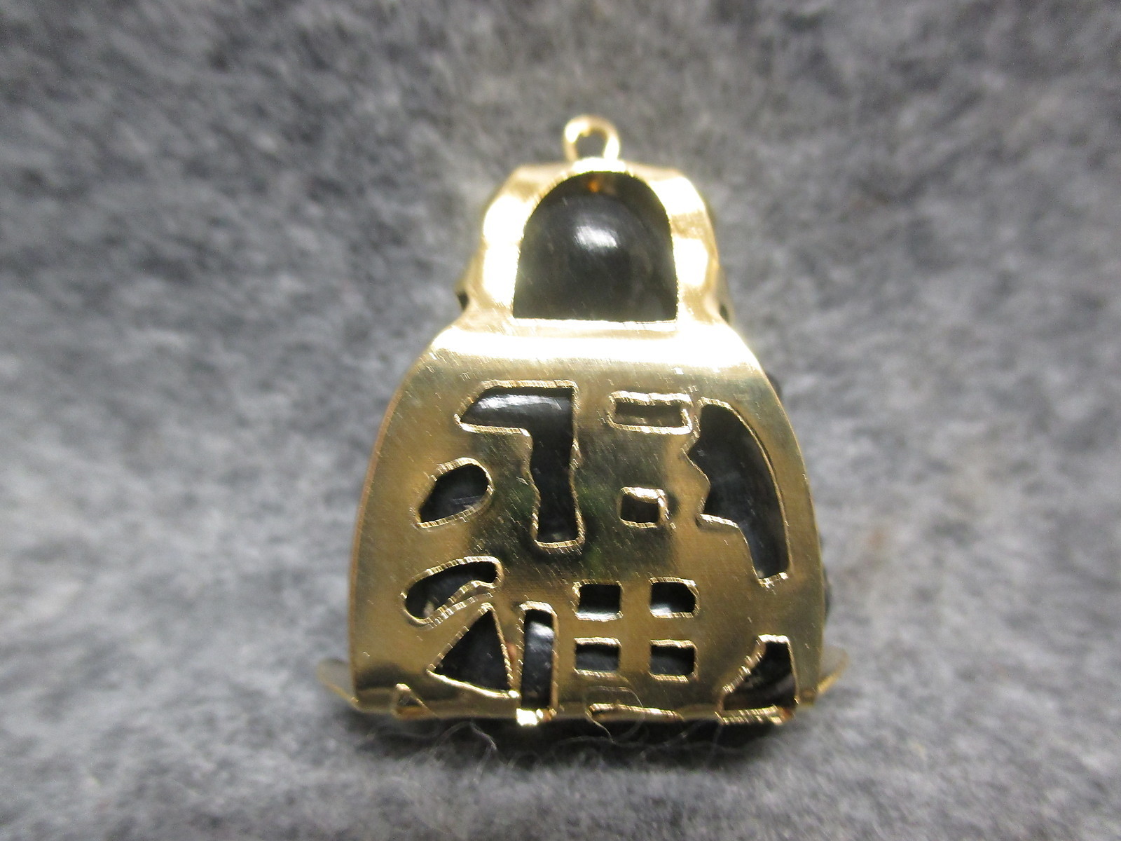 Buddha Charm Pendant Figural Black Plastic & Metal 1 1/4″ Tall NOS New Old Stock