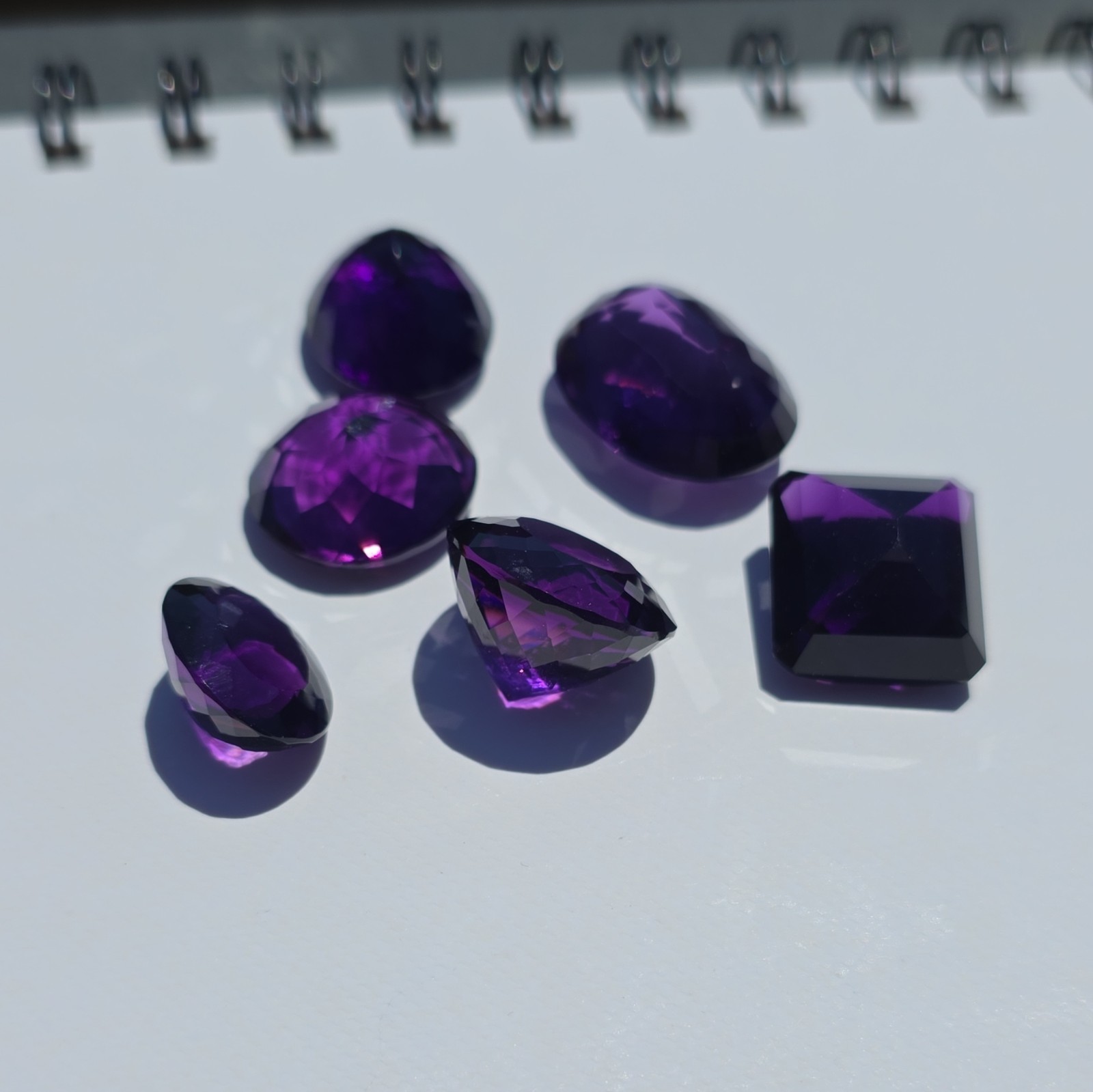 Purple Amethyst Cut Transparent Oval/Round/Rectangular 24.6-17.4mm 6pc