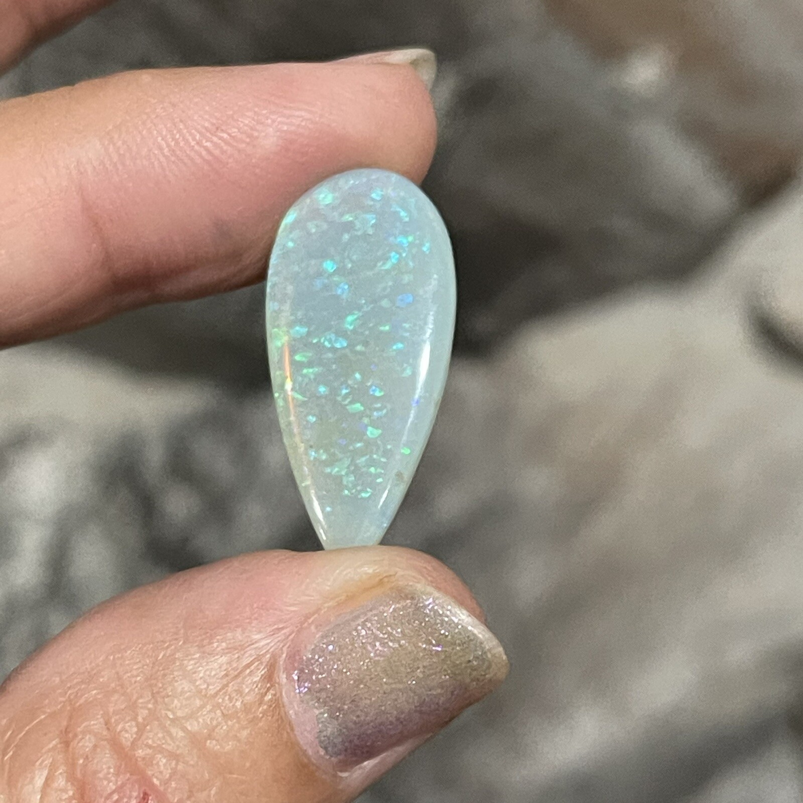 8.15ct 27.4c12.6×3.7mm Fine Australian Crystal Pipe Opal Teardrop Cabochon Gem