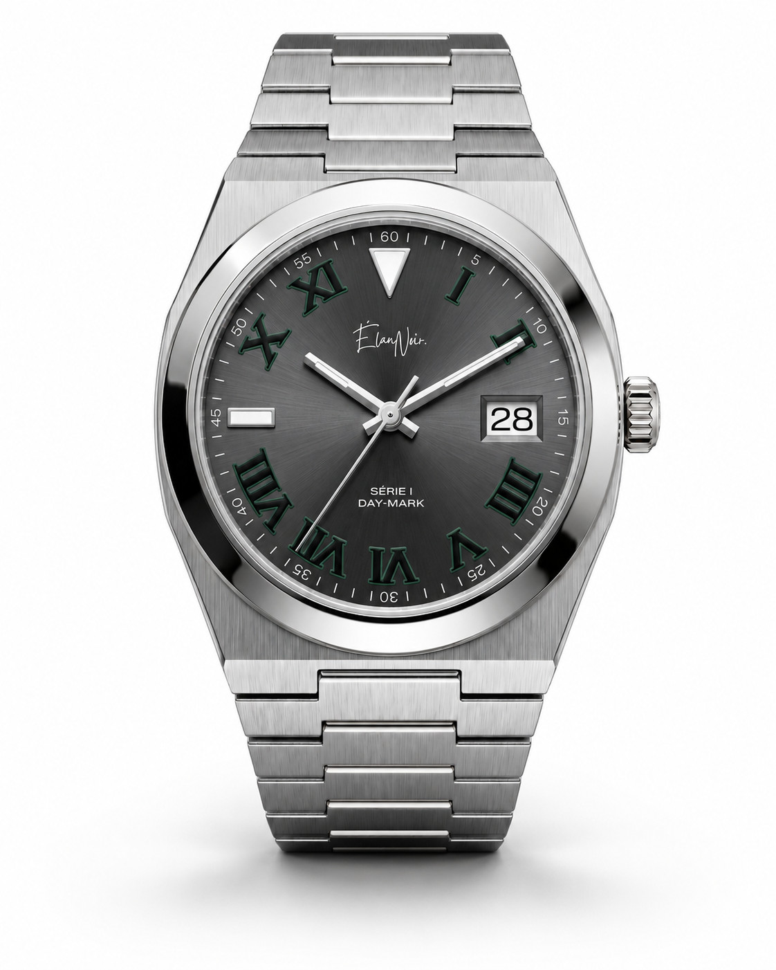 Élan Noir Série I Slate Court 36mm Automatic NH35 Sapphire Crystal Steel Watch
