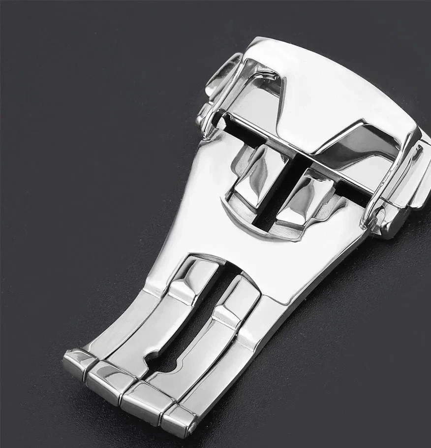 18mm 20mm Stainless Steel Deployment Watch Clasp Single Fold Deployant Buckle