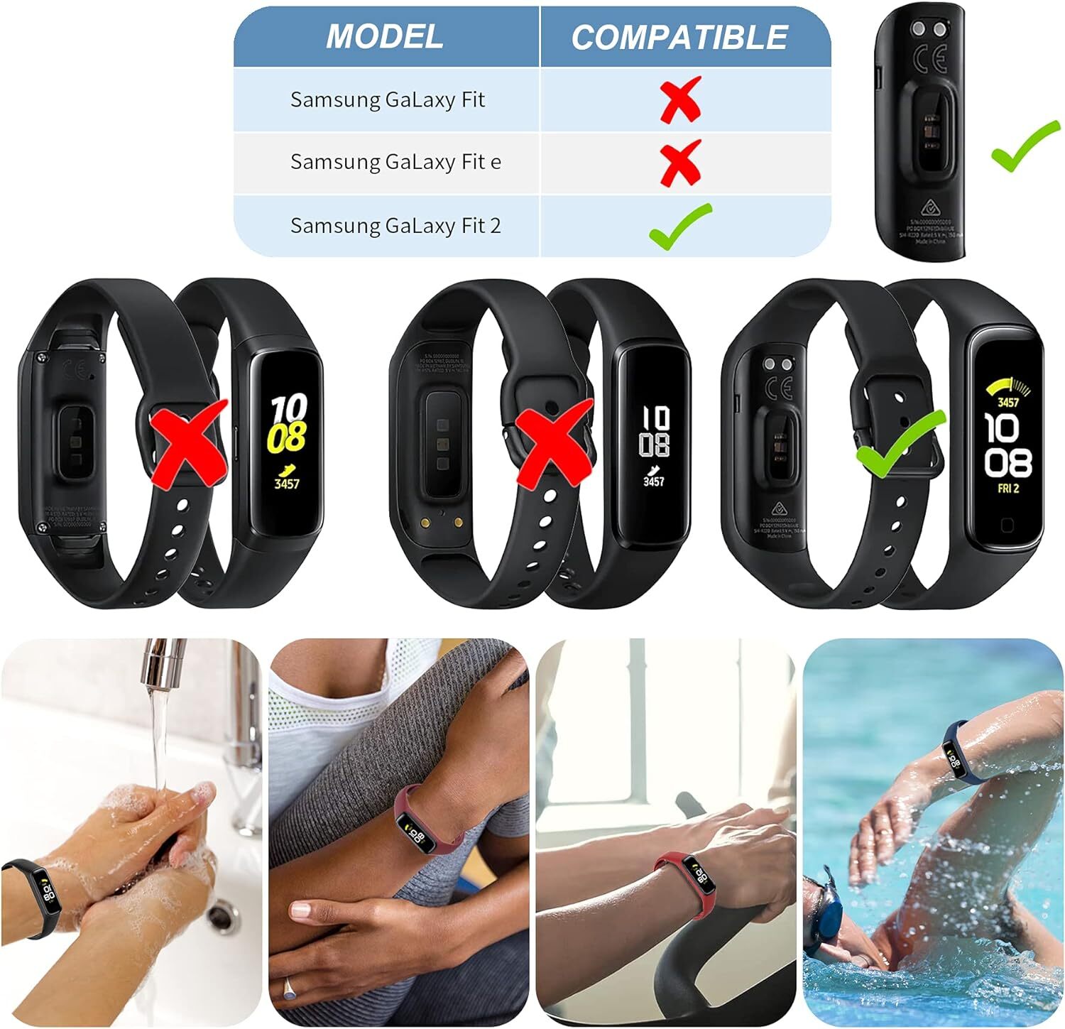 Watch Strap Band For Samsung Galaxy Fit 2 SM-R220 Soft Silicone Sports