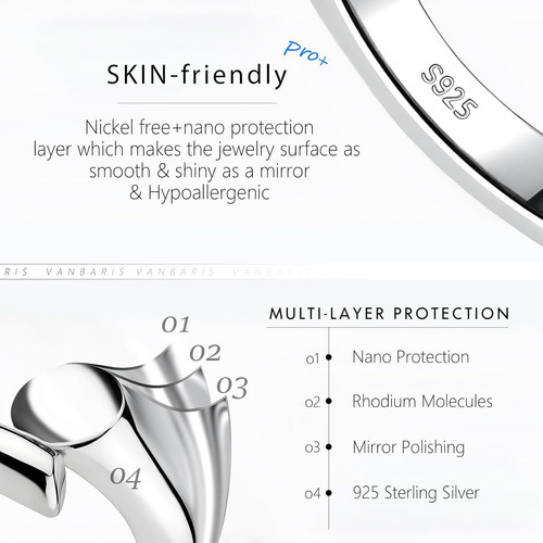 VANBARIS Sterling Silver Necklace Extenders for Women 2 3 4 inch,