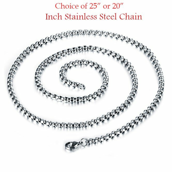 MENDEL Irish Celtic Triquetra Trinity Knot Pendant Necklace Stainless Steel Set