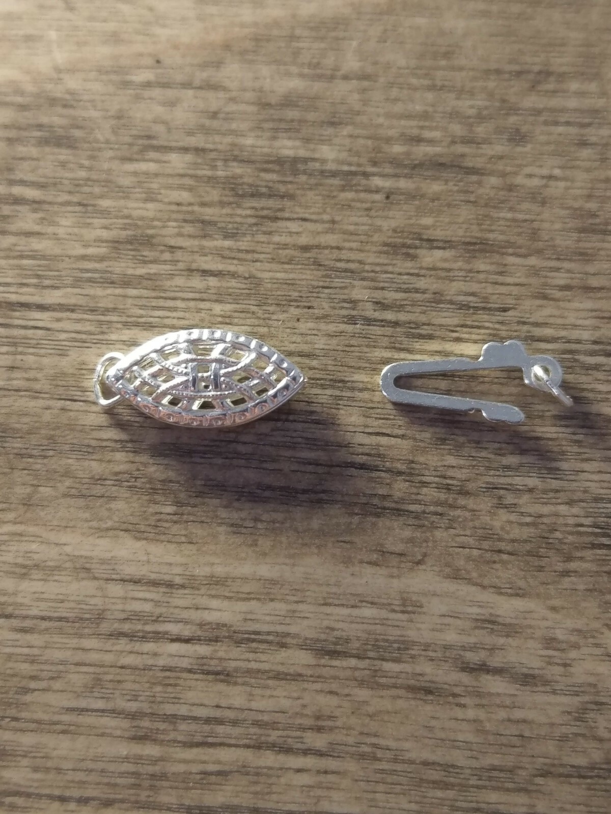 Pkg of 12 Pcs Sterling Silver (925) Oval Filigree Clasp Findings 6mm x 15mm