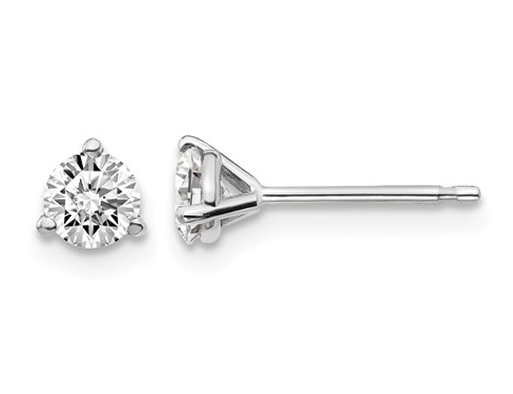 1/2 Carat (ctw VS2-Si1, D-E-F) Lab Grown Diamond Solitaire Earrings 14K Gold
