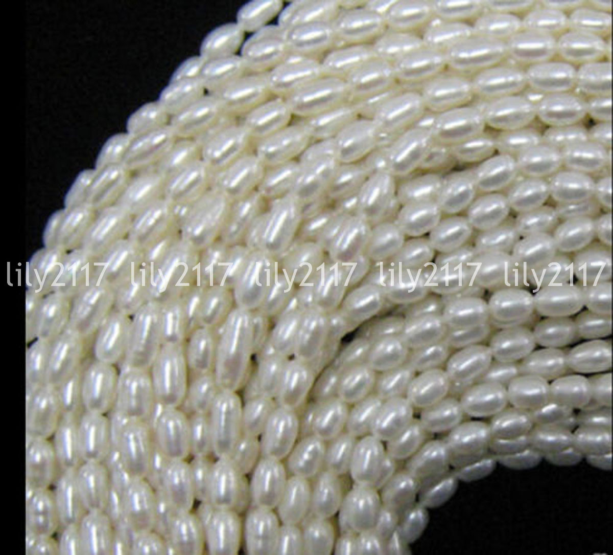 Fashion Natural 6-7mm white Freshwater akoya Pearl Rice loose Beads 14” AAA