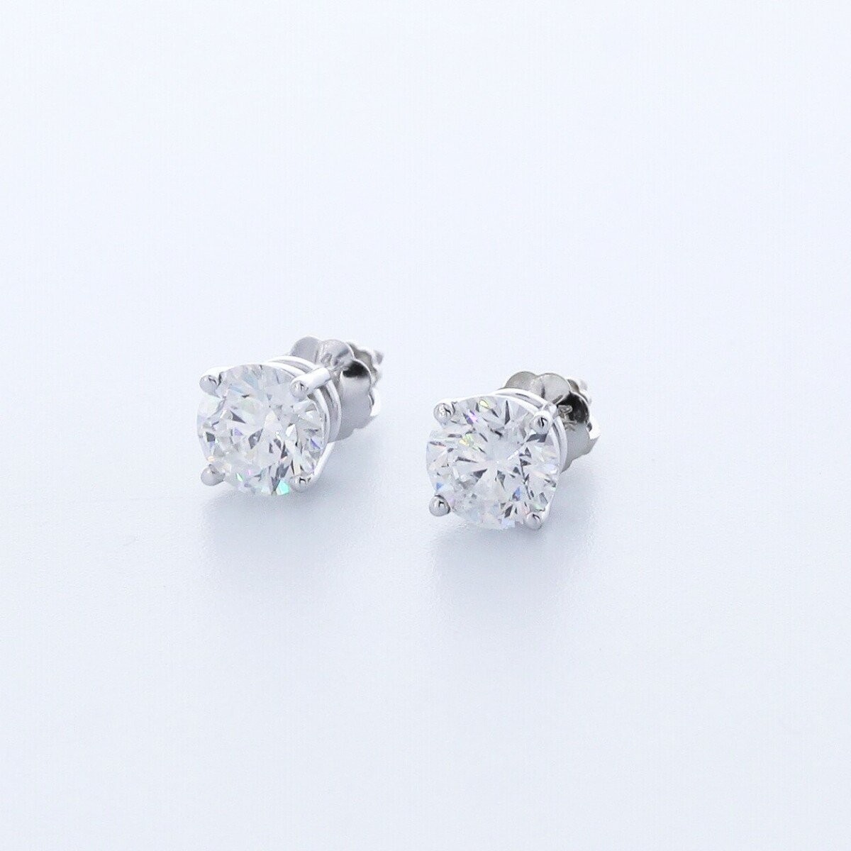 1.5 CT Certified Natural Diamonds D/SI1 Round Cut 14K Gold 4-Prong Classic Studs