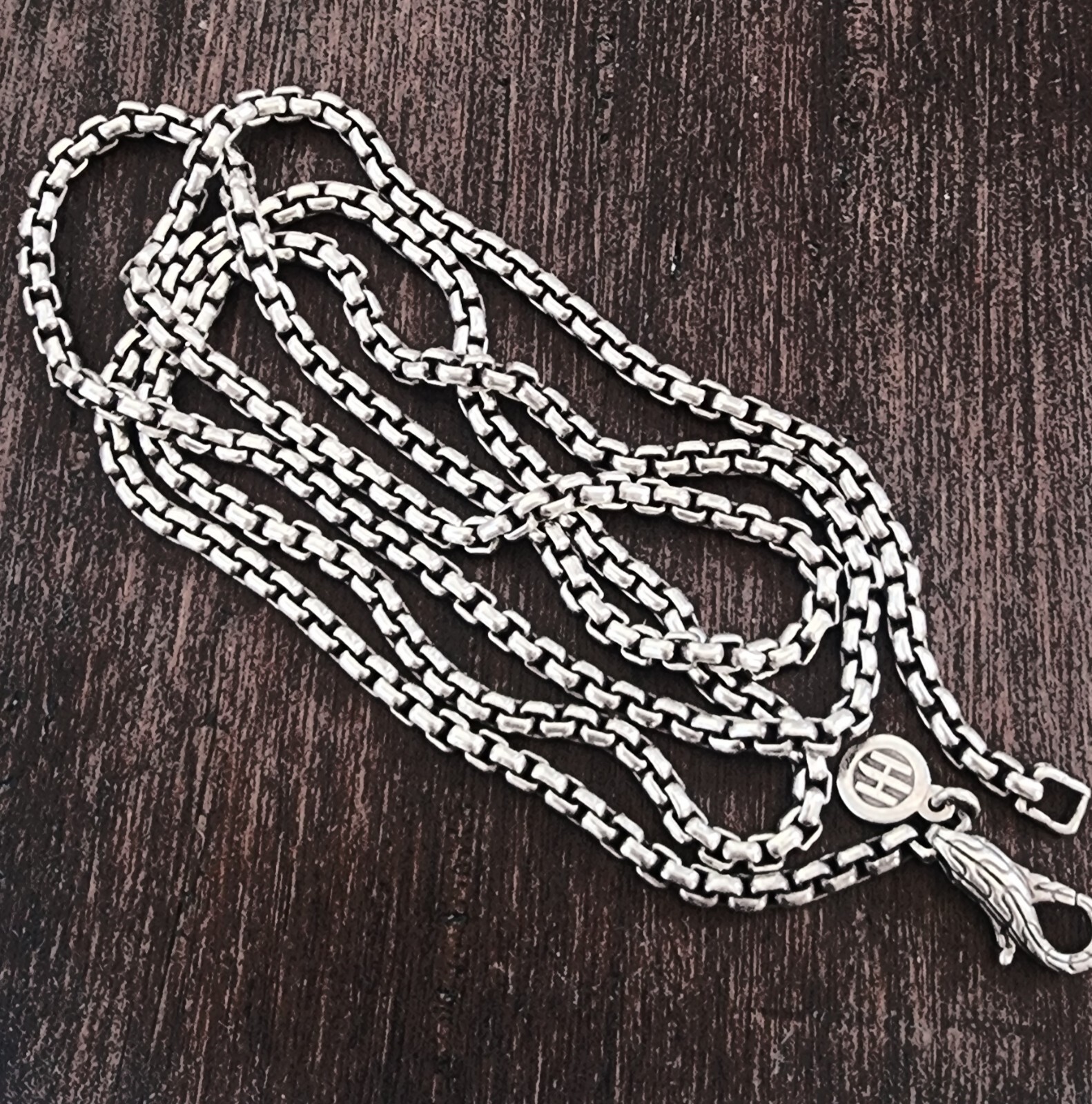 John Hardy LONG Silver Necklace 26″ with JH Hang Tag PRETTY! 21.3 Grams
