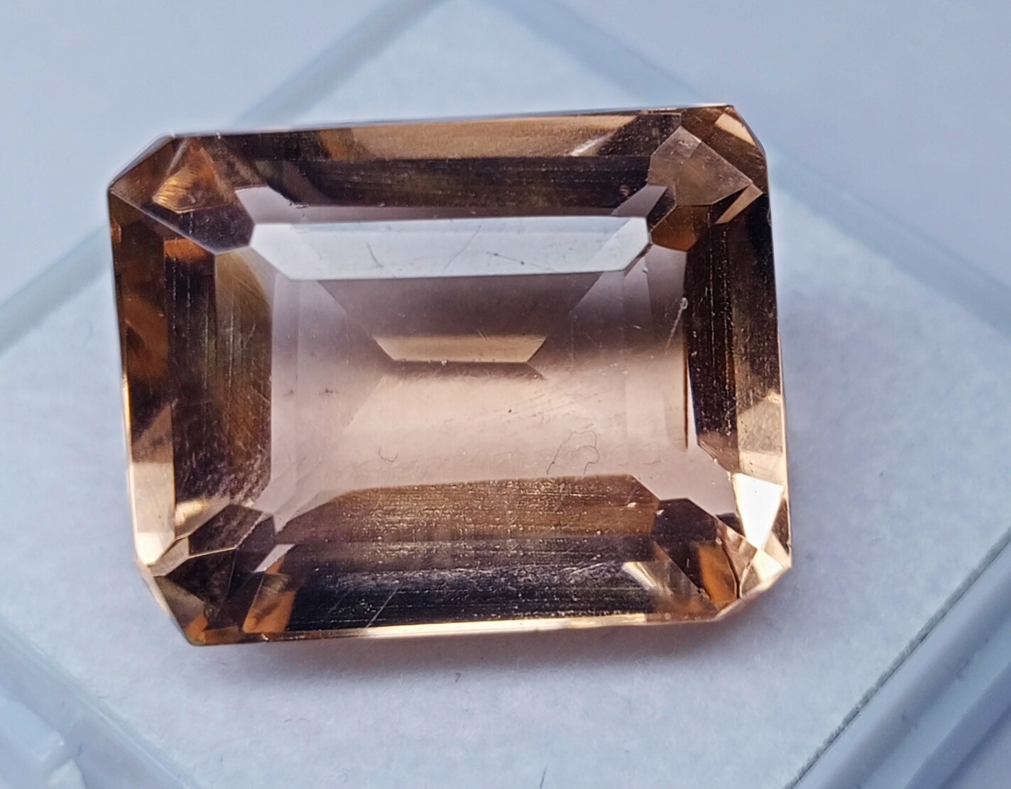 Natural Morganite Emerald Cut Madagascar Certified Loose Gemstone 17.90 Ct