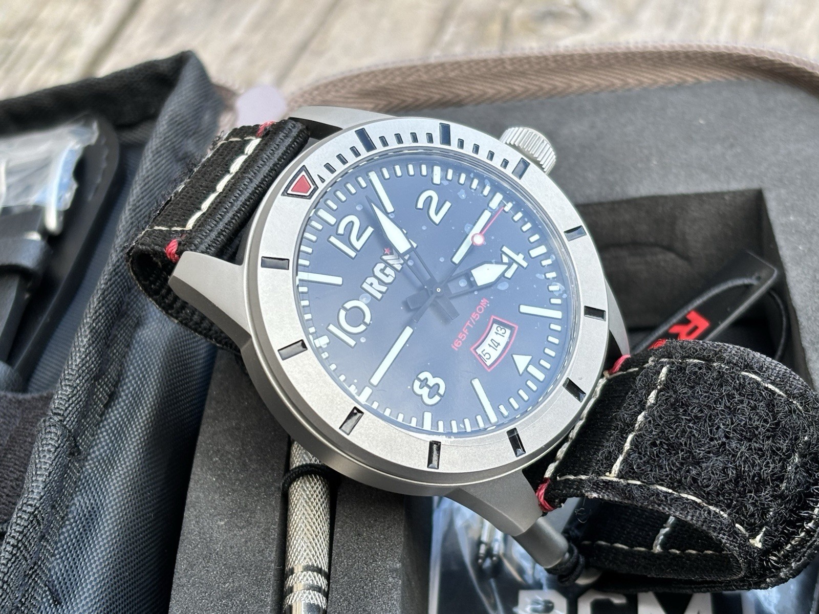 RGMT Military Target Black Quartz Watch. RG-8052-01. Brand New. 2 Straps.