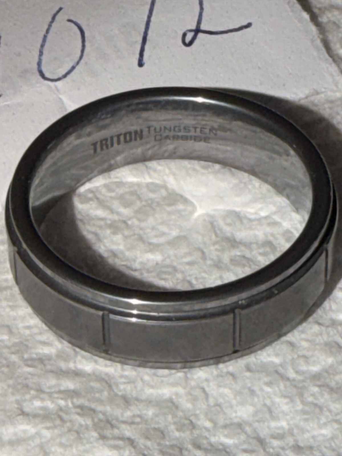 Triton Men’s Size 10.5 Classic Ornate Gunmetal Tungsten Carbide Band Ring