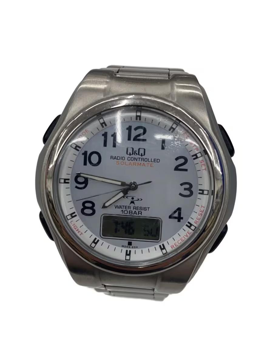 CITIZEN Solar Watch Digital Analog Stainless WHT SLV SS MD02 204