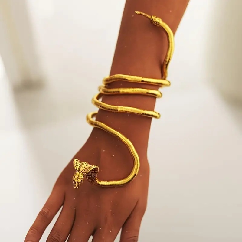 Necklace Bracelet Adjustable Cobra Snake Collar Neck Wrist Jewelry Gothic 35in