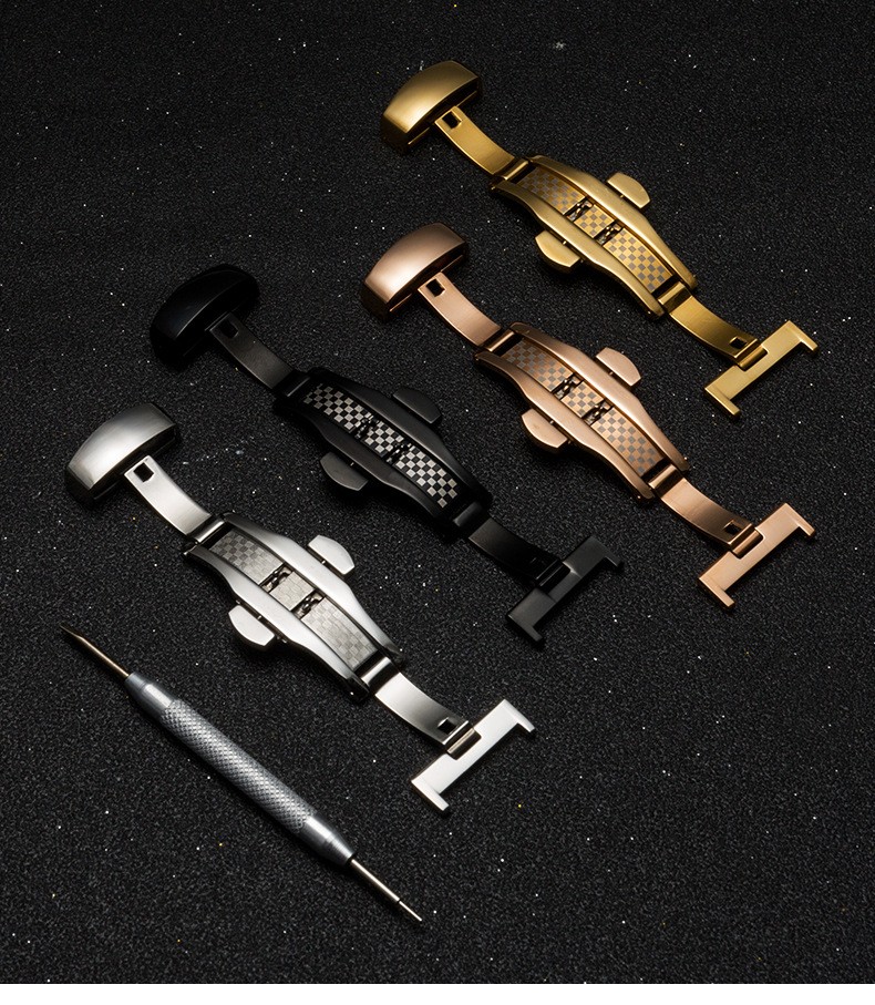 Quality Double Push Butterfly Clasp Thicked Solid Stainless Steel Clasp 10-22mm