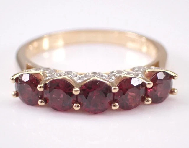 2Ct Round Cut Lab-Created Garnet Engagement Wedding Ring 14k Yellow Gold Plated