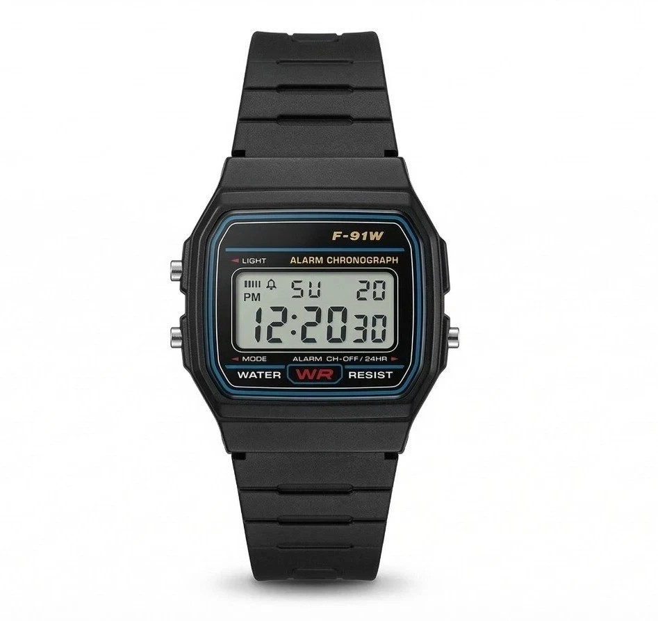 F91W Classic Digital Watch Resin Strap Stopwatch Chronograph Sport Men