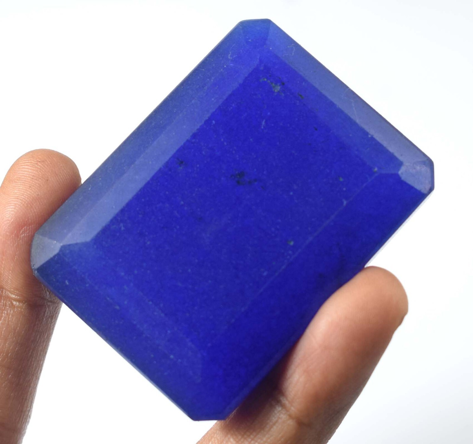 African Big Size Blue Sapphire Natural Emerald Cut Certified Gemstone KH12