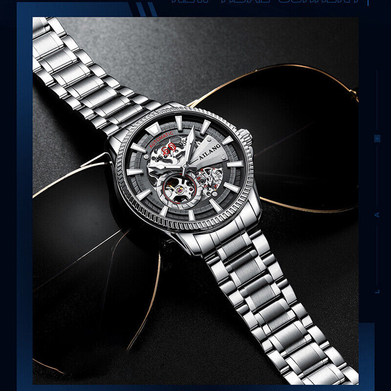 AILANG Brand Men Watch Hollow Automatic Mechanical Wristwatch Waterproof