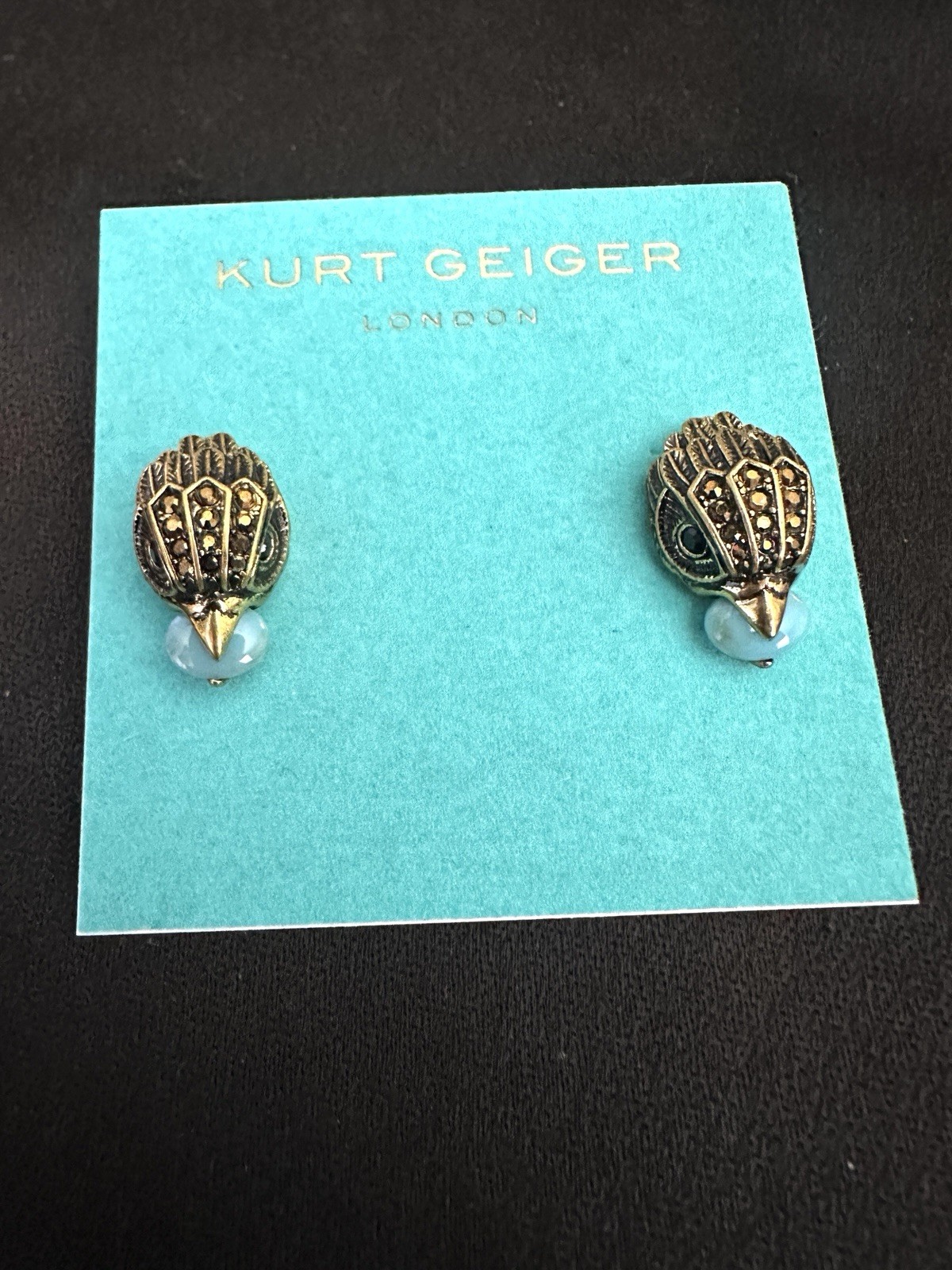 Kurt Geiger Jewelry Set / Eagle Head/Necklace Earrings/ Brass /Turquoise