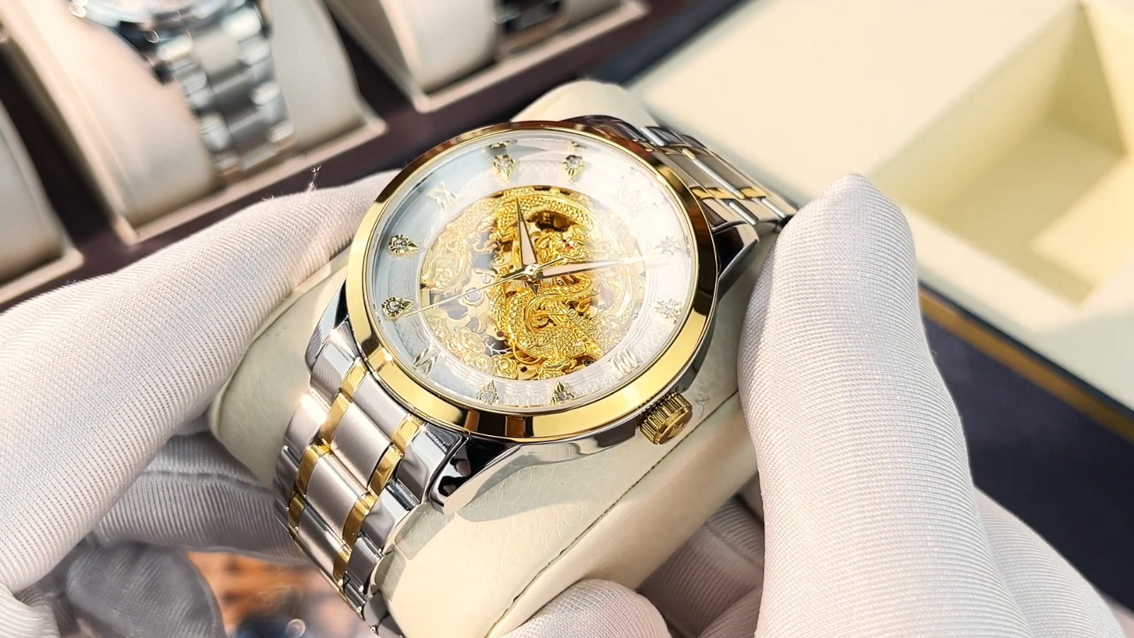 OLEVS 7027 High Quality Automatic Dragon Luminous Business Mechanical Wristwatch