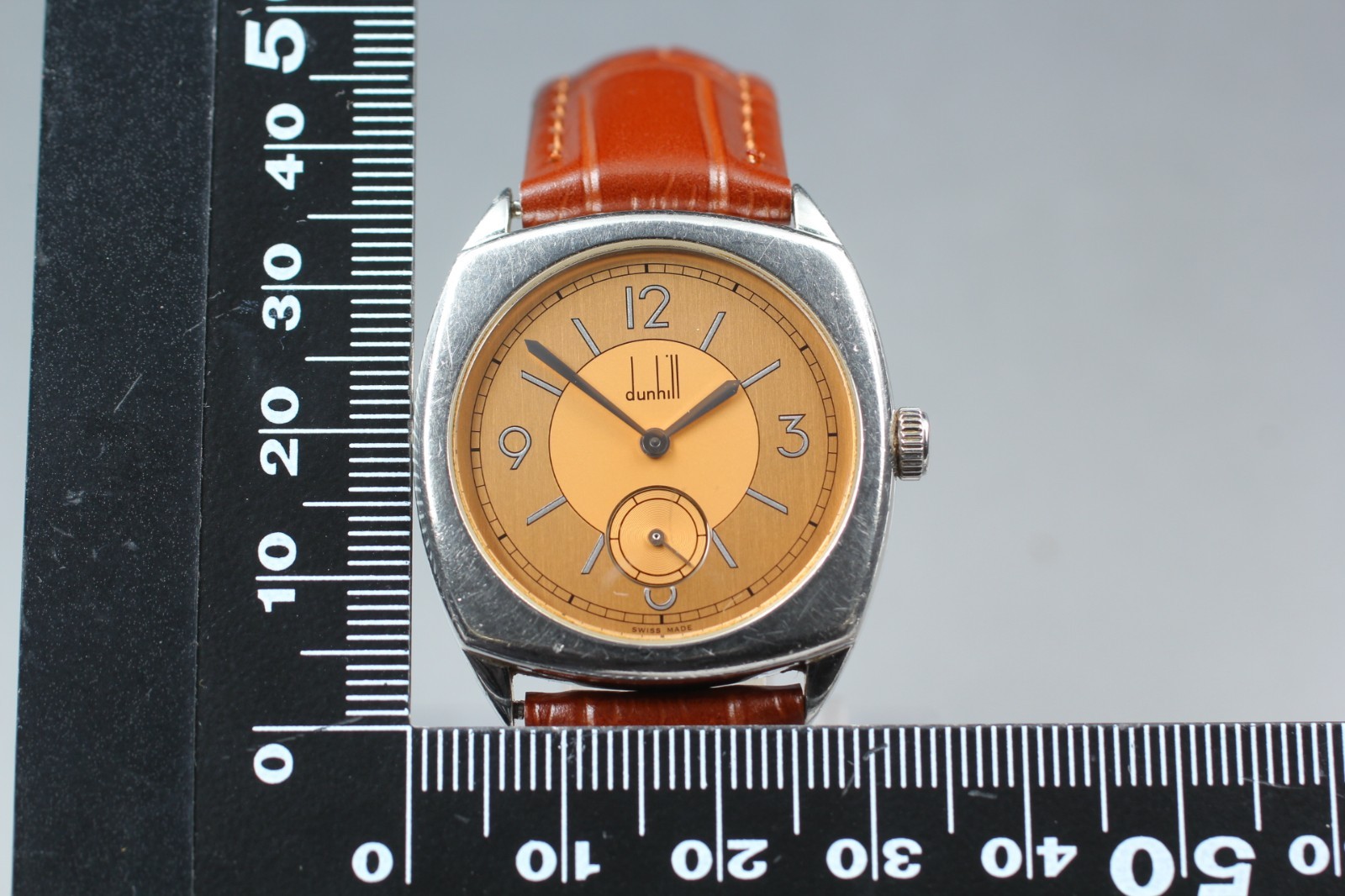 DUNHILL SMALL SECOND MEN’S BRONZE DIAL VINTAGE WATCH SWISS QUARTZ