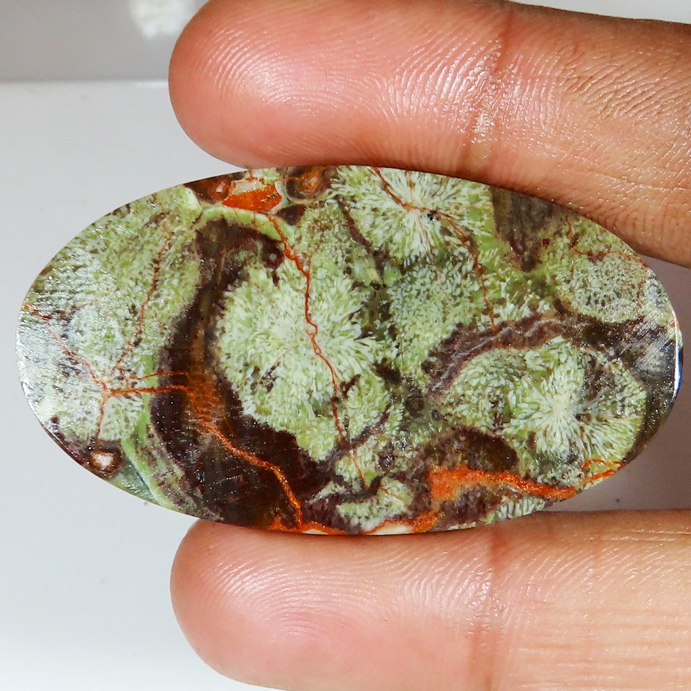 51.95 Ct Natural Mushroom Rhyolite Oval Cabochon Loose Gemstone 30x55x3 mm LP13