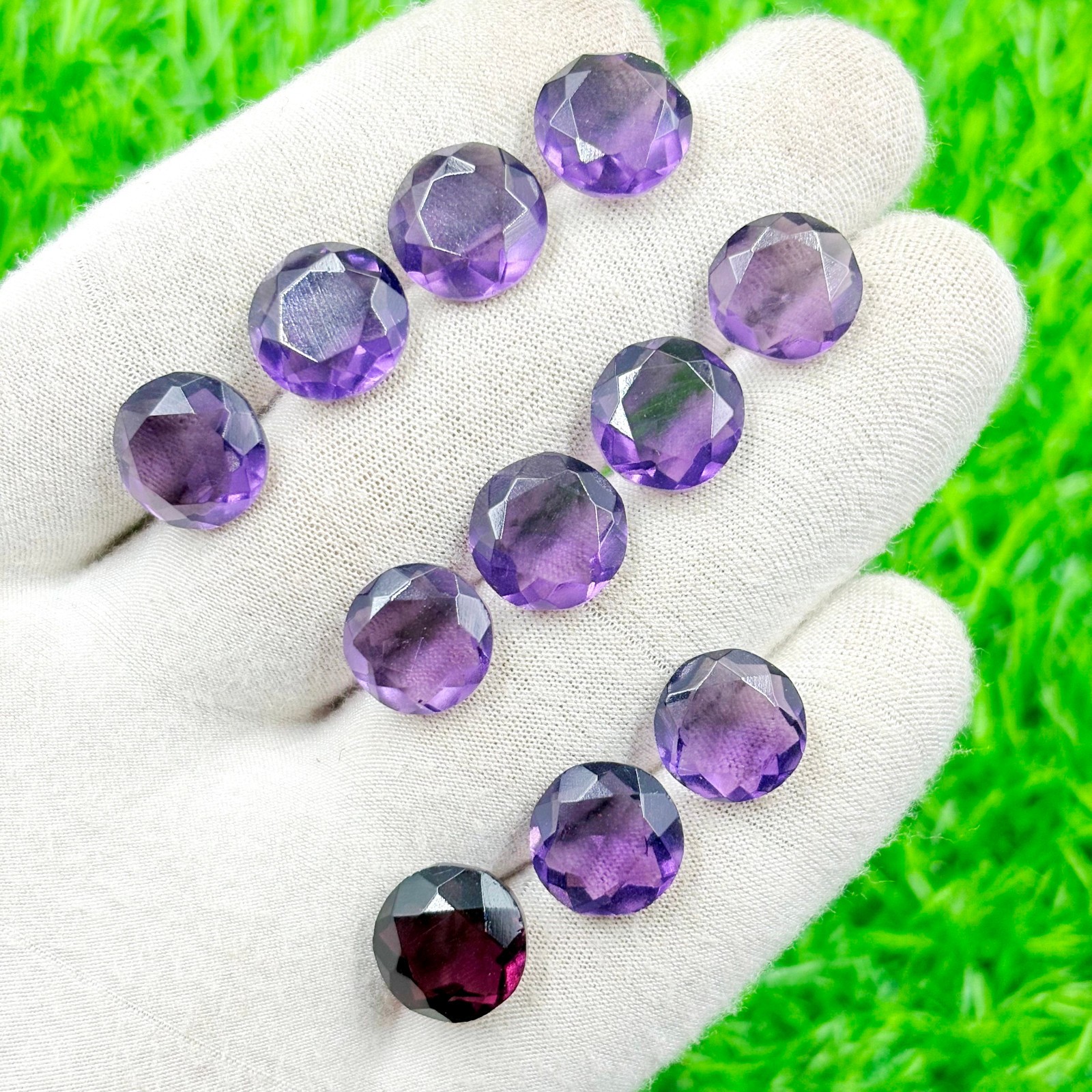 20 Pcs Faceted Purple Amethyst Hydro Quartz Loose Gemstone -6mm-25mm Approx