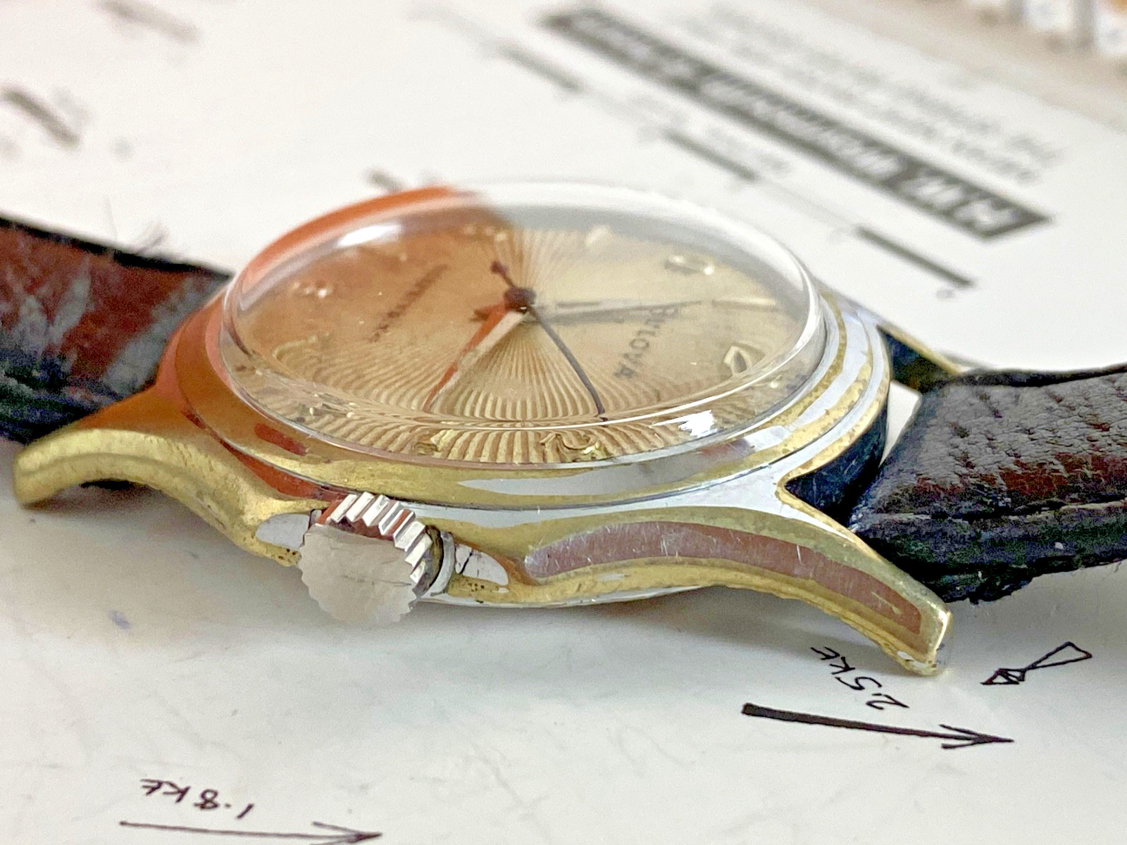 BULOVA SABRE JET Mid-20th Century 1954 Men’s Vintage Auto Self Winding Watch