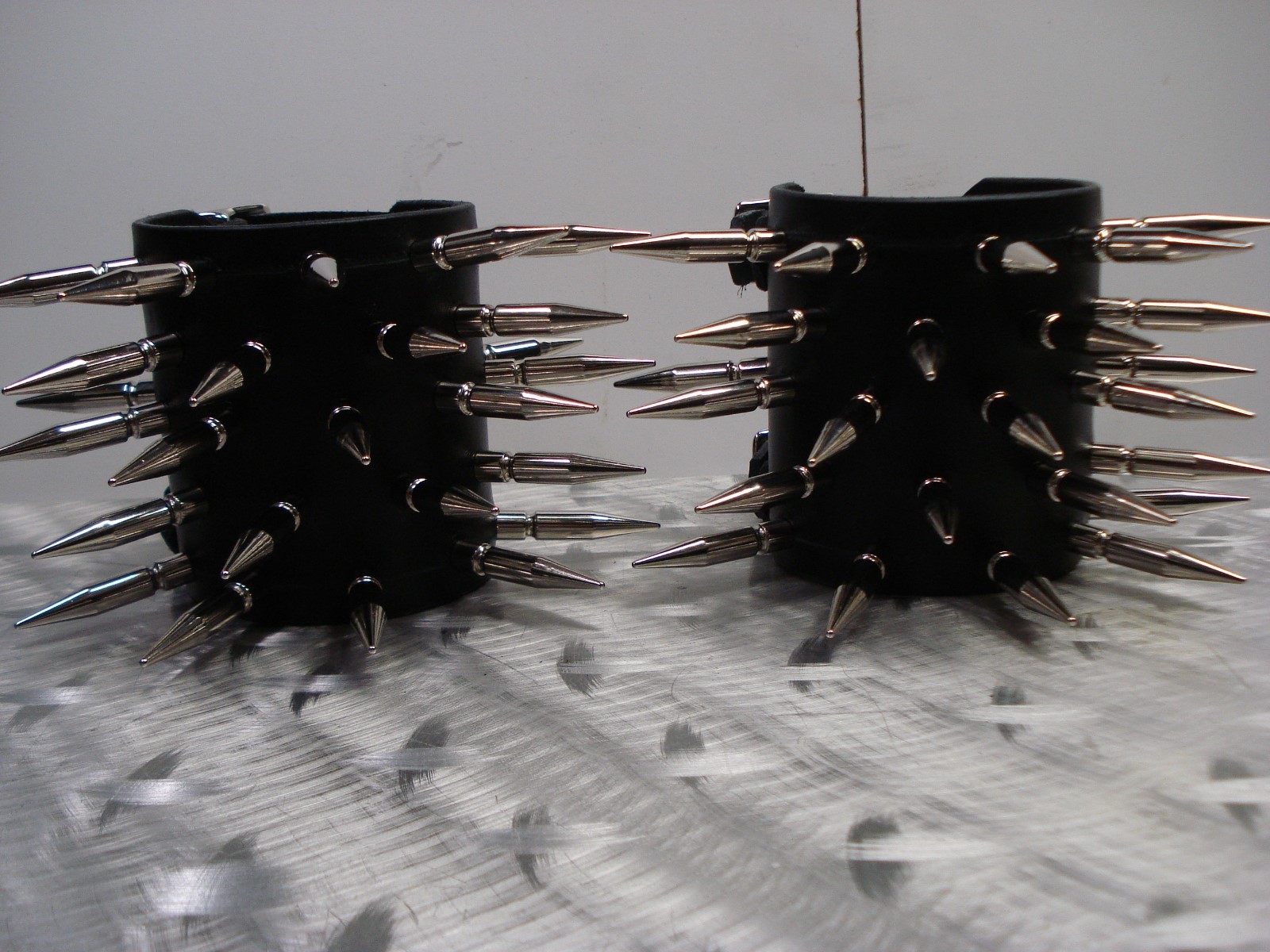 LEATHER SPIKED BRACELET. DEATH GRIND (MDLB0213)….. BURN VICTIM’S