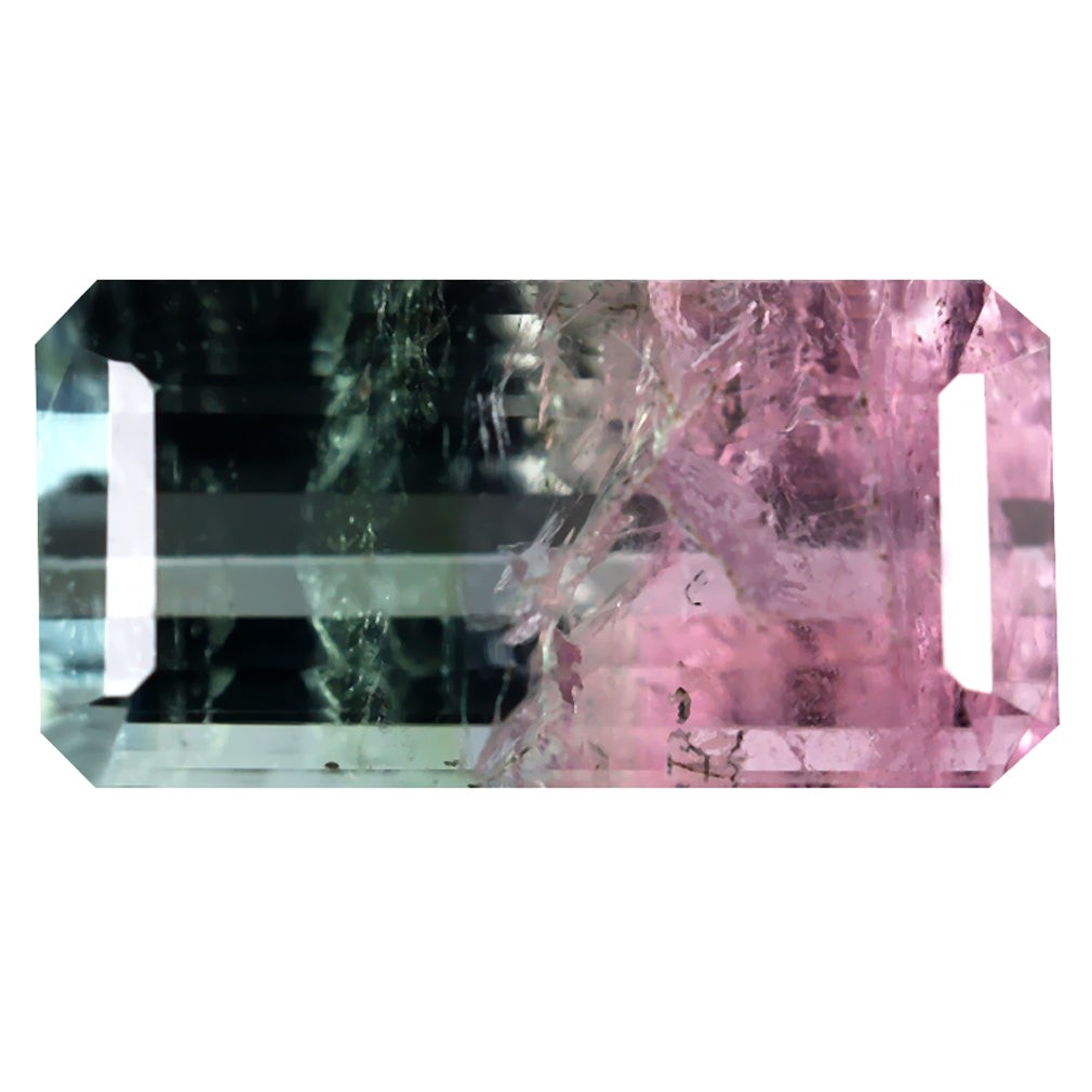 3.16 ct Octagon (12.03 x 6.13 mm) Unheated / Untreated Watermelon Tourmaline