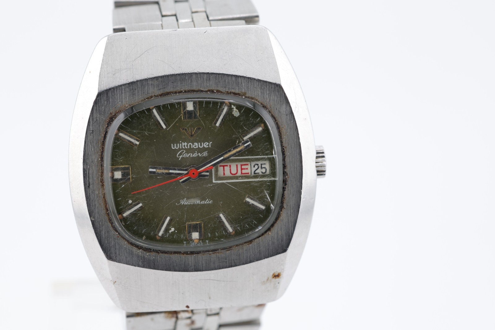 WITTNAUER GENEVE AUTOMATIC 17j WATCH cal. ETA 2790, 36.7×41.7mm CASE, RUNS (HQ)