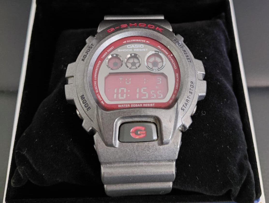 Casio G-Shock DW-6900SB-8JF Metallic Gray Red Digital Watch 1289