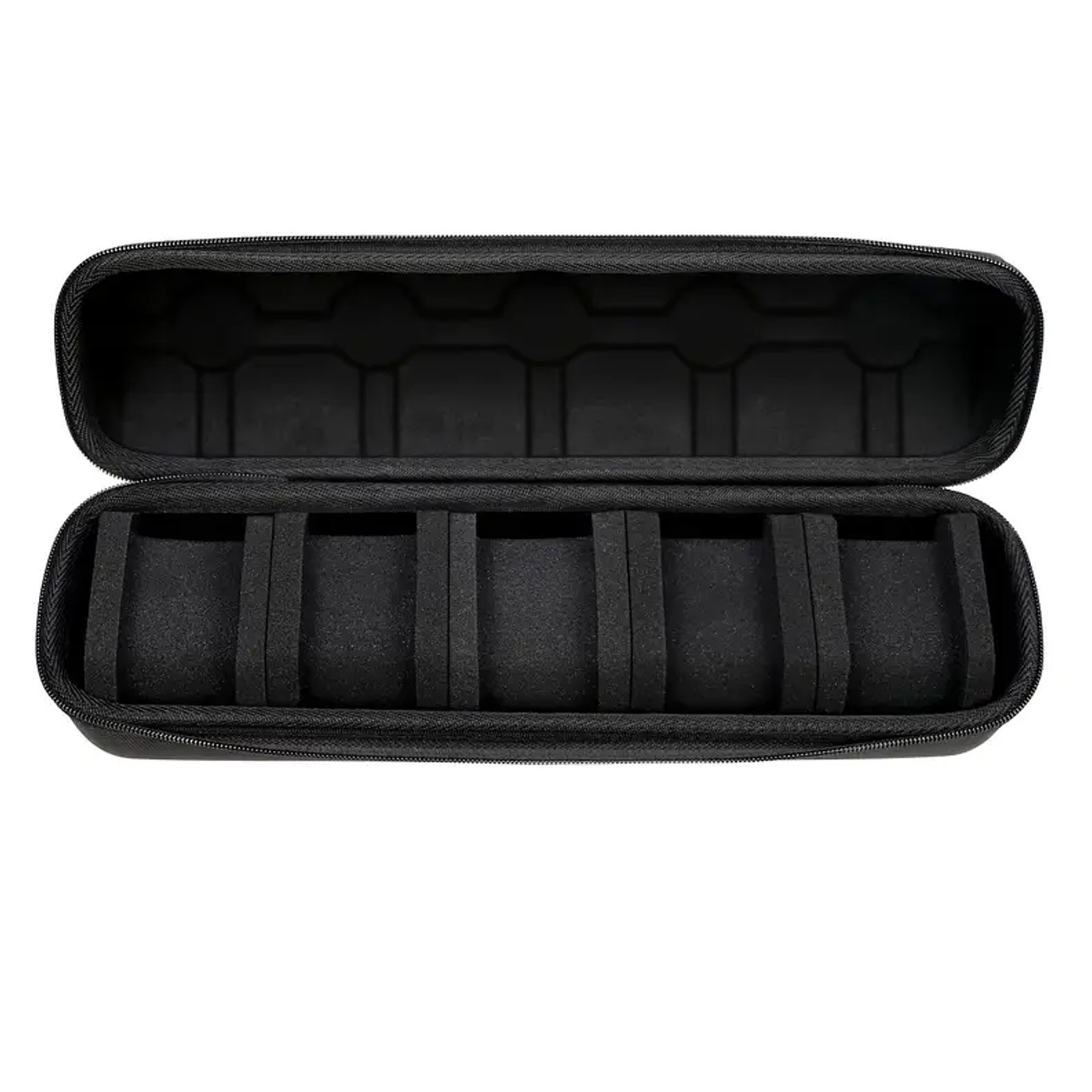 5-Compartment Portable Watch box – With Handle, Flip-Top Lid, and Soft Lining