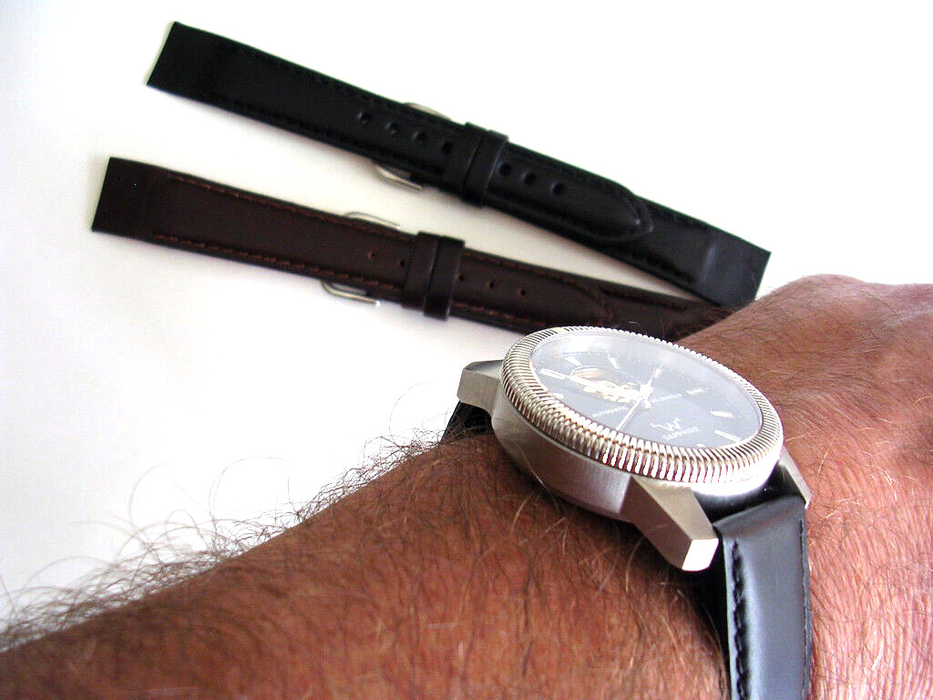 18mm Brown Open End Military strap watchband Wire Lug IW SUISSE 8 10 12 14 16 20