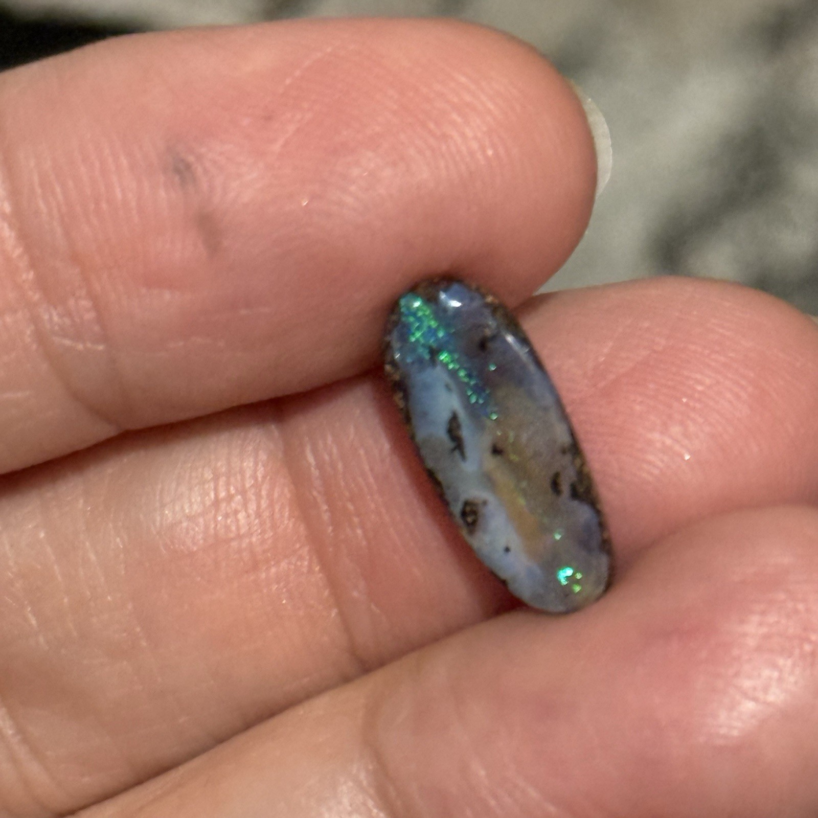 3.25ct 16x7x3mm Sparkly Natural Boulder Australian Opal Oval Cabochon Gem