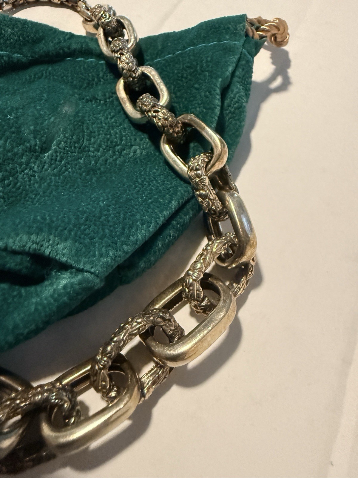 JAI John Hardy Forgot Me Not Flower Link Sterling Silver Necklace