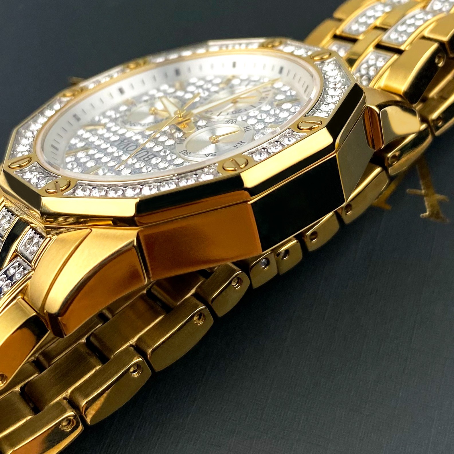 Bulova Octava 98C126 Quartz 41.5mm Crystal Dial Gold-Tone Men’s Watch