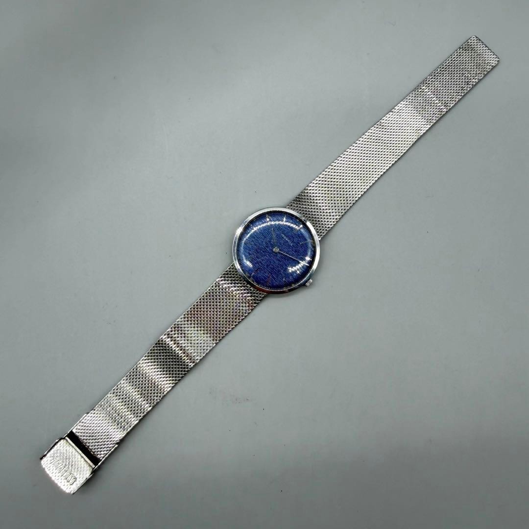 JUVENIA Blue Sea Ultra Slim Dress Watch Hand Wind Silver