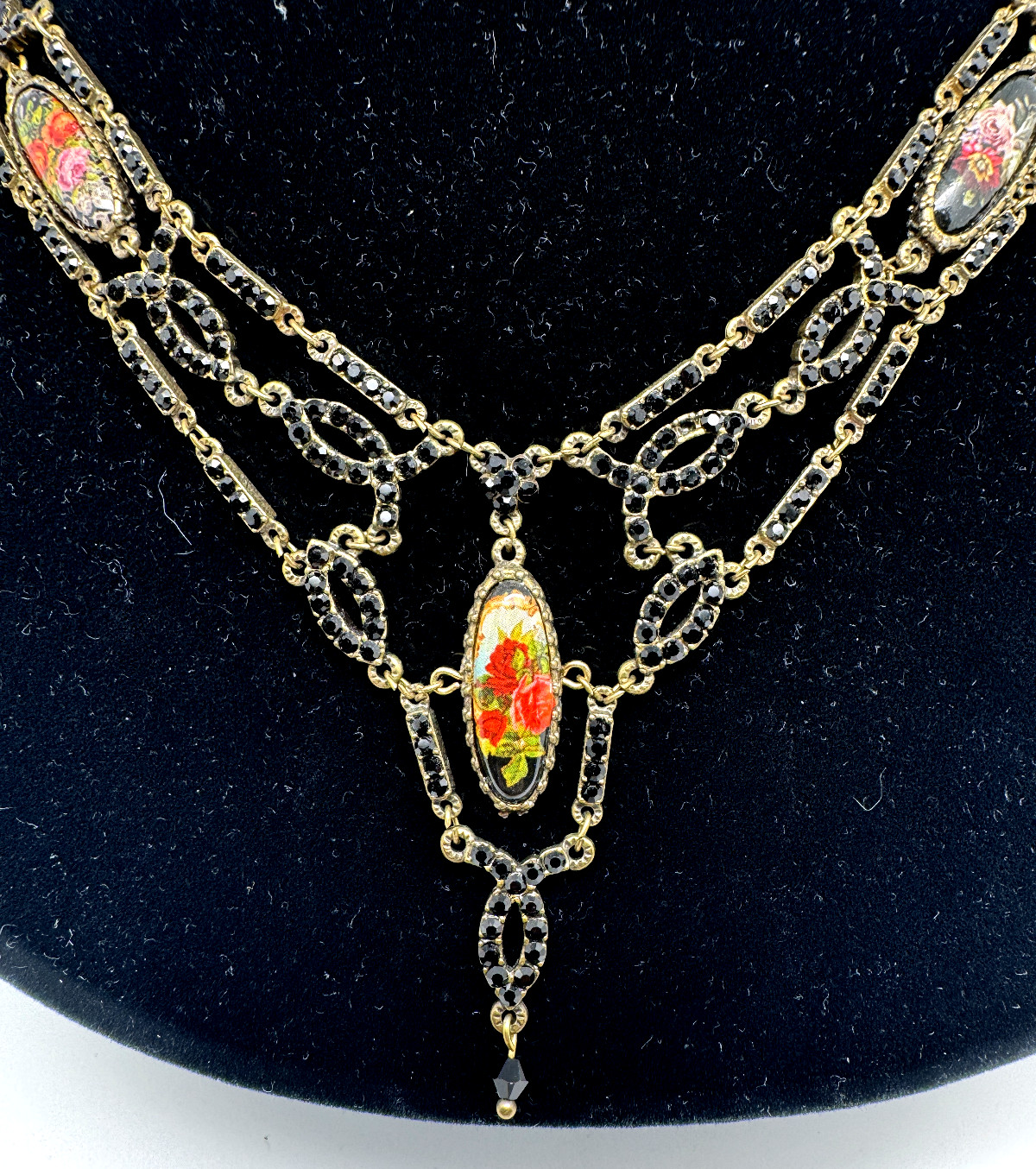 Lovely Delicate Necklace By Michal Negrin With Colorful Crystals #37#