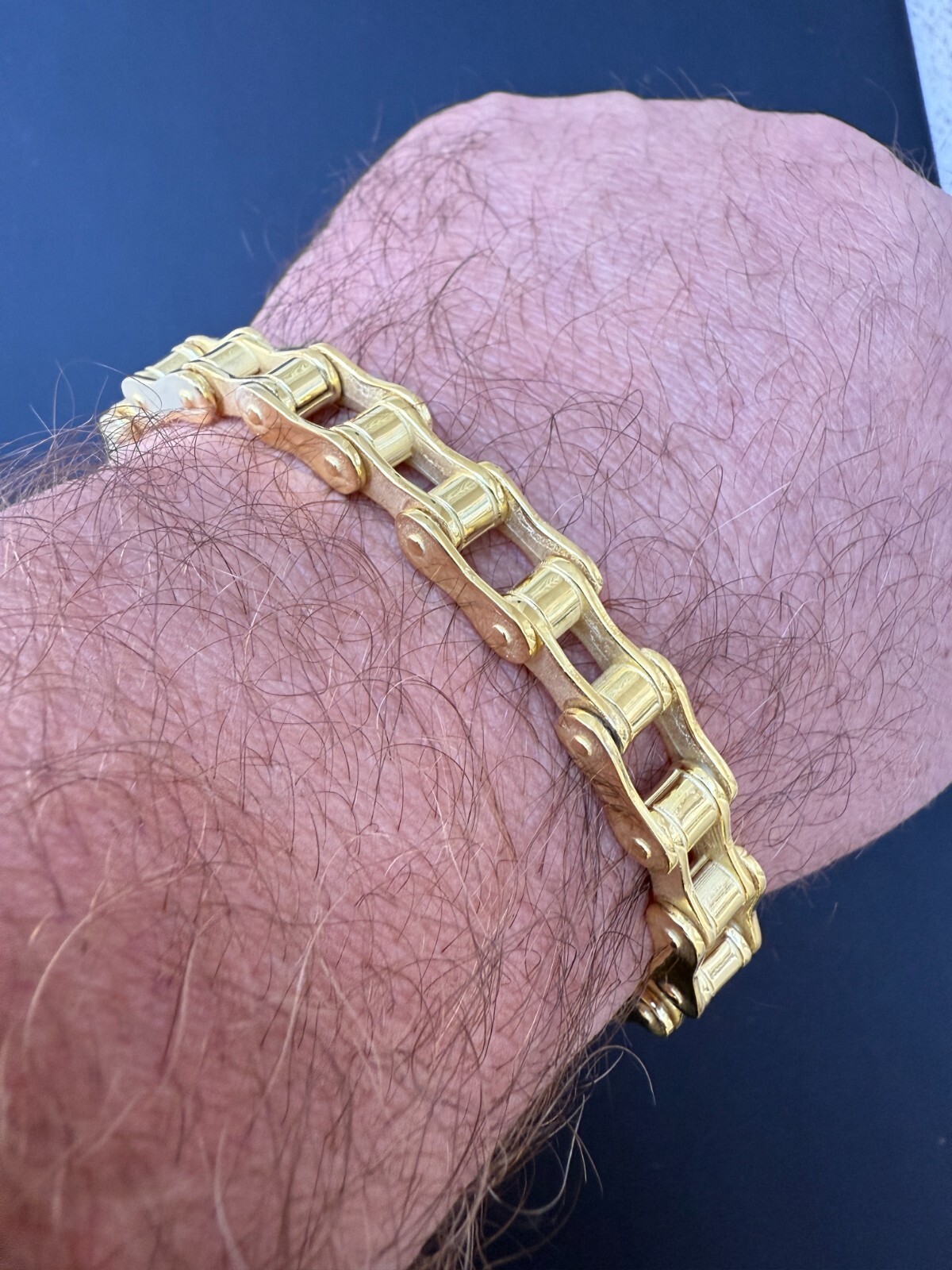 Bicycle Link Bracelet Real 14k Gold Vermeil 925 Silver Handmade 9mm Bike Chain