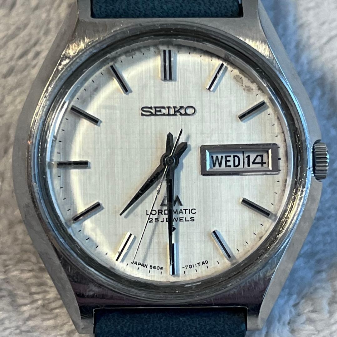 Seiko Roadmatic 5606-7010 Automatic Watch Silver Dial Used