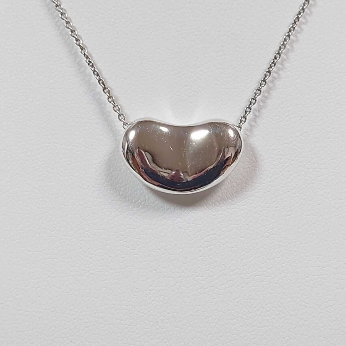 TIFFANY & Co Elsa Peretti Large Bean Sterling Silver925 Pendant necklace 11x18mm