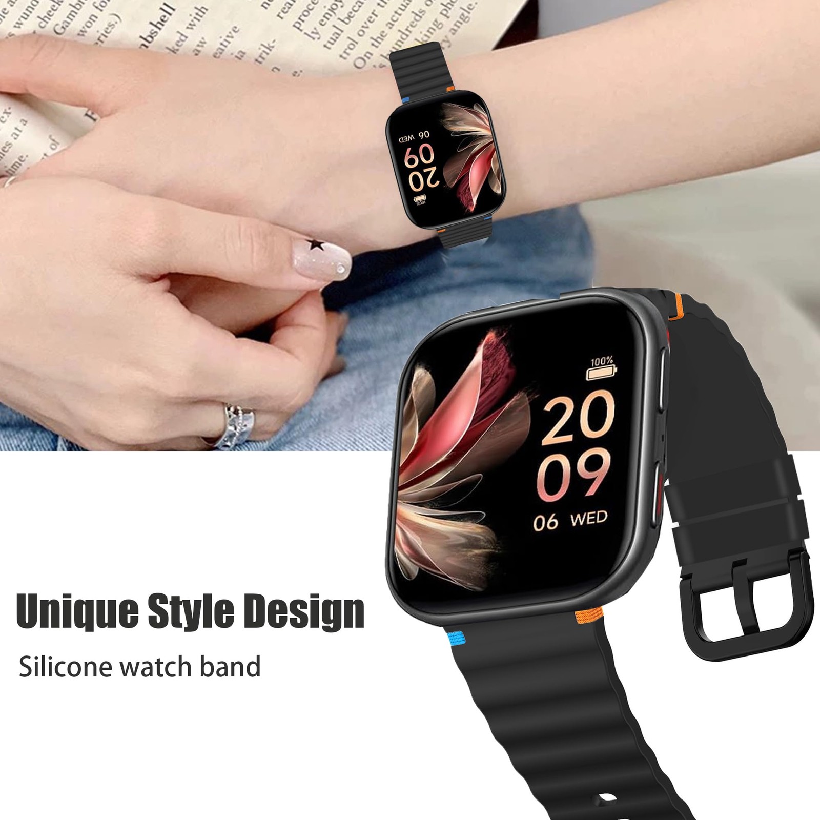 Compatible for Withings Smartwatch Bands, Lamshaw 18mm, 20mm size band, Black